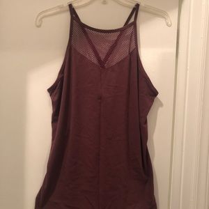 Mesh racer back mauve tank